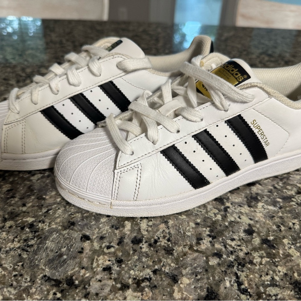 Adidas Kids Superstar White and Black Shoes